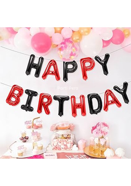 Happy Birthday Folyo Balon Doğum Günü Balon Seti Siyah Rakam Folyo Balon fiyatları