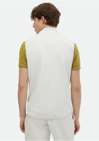 Ekru Regular Fit Dik Yaka Spor Örme Spor Yelek indirimleri