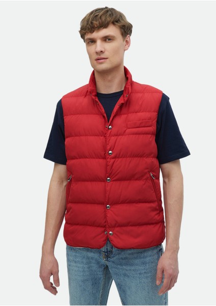 Kırmızı Regular Fit Dik Yaka Casual Dokuma Spor Yelek modelleri