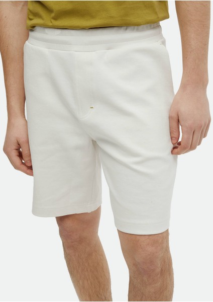 Ekru Düz Örme Jogging Fit Casual Pamuk Karışımlı Bermuda modelleri
