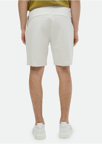Ekru Düz Örme Jogging Fit Casual Pamuk Karışımlı Bermuda fırsatları