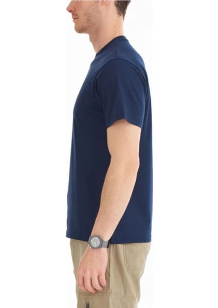 Erkek Pamuklu Marka Logolu Yazlık Günlük Kullanım Lacivert T-Shirt 9120340-010 fiyatları