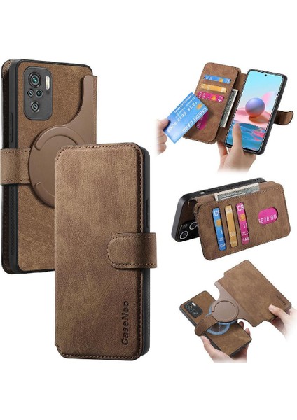 Xiaomi Redmi Not 10 Için Flip Case 4g Cüzdan Kart Standı Mıknatıs Koruyucu (Yurt Dışından)