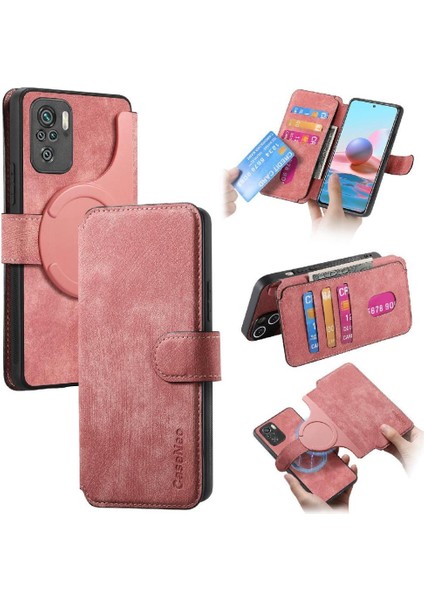 Xiaomi Redmi Not 10 Için Flip Case 4g Cüzdan Kart Standı Mıknatıs Koruyucu (Yurt Dışından)