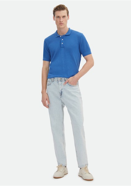 Mavi Düz Loose Fit Denim %100 Pamuk Pantolon