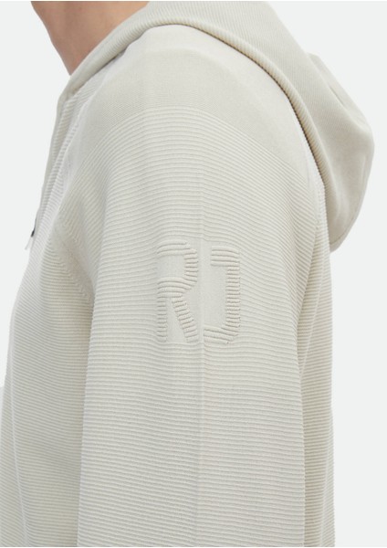 Bej Kapüşonlu Jakarlı Hırka indirimleri