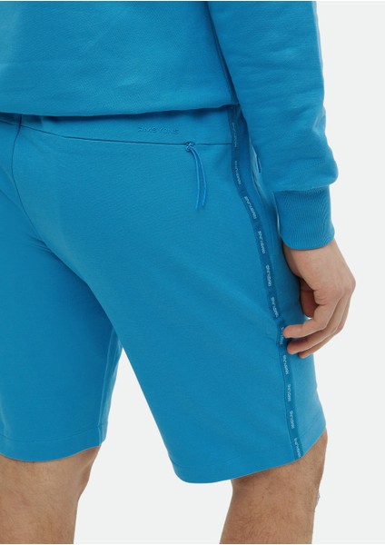 Turkuaz Düz Örme Jogging Fit Spor Pamuk Karışımlı Bermuda fırsatları