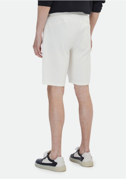 Ekru Düz Örme Jogging Fit Casual Bermuda indirimleri