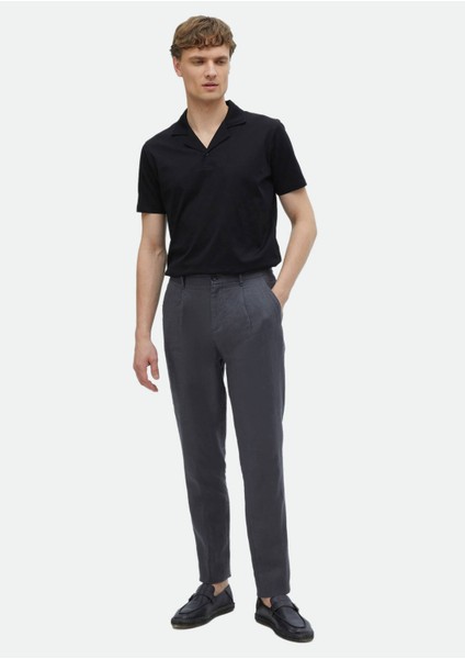 Siyah Düz Küba Yaka %100 Pamuk T-Shirt fiyatları