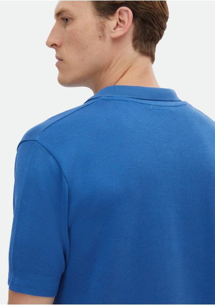 Mavi Jakarlı Polo Yaka %100 Pamuk T-Shirt indirimleri
