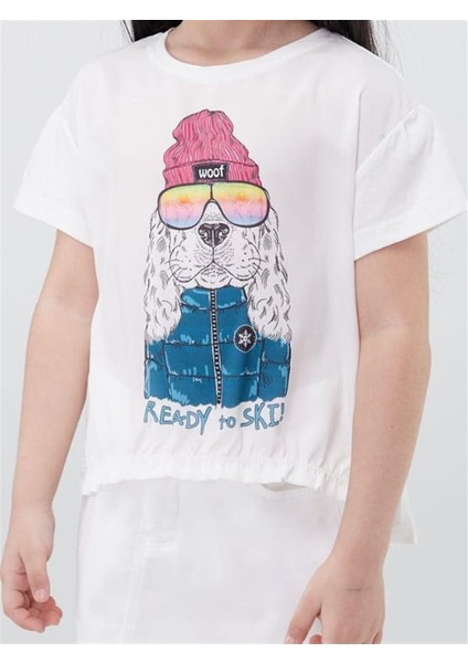 Kız Çocuk Pamuklu Köpek Baskılı Tshirt indirimleri