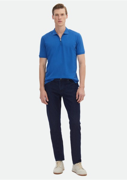 Mavi Düz Polo Yaka %100 Pamuk T-Shirt fiyatları