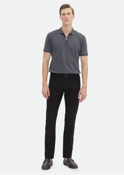 Koyu Gri Düz Polo Yaka %100 Pamuk T-Shirt fiyatları