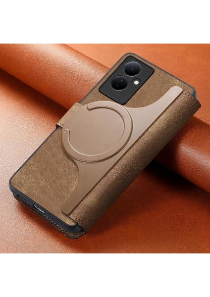Vıvo V29 Lite Kart Standı Mıknatıs Koruyucu Malzeme Için Flip Case Retro (Yurt Dışından)