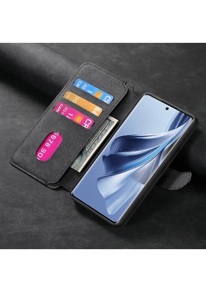 Oppo Oppo 10 5g Mıknatıs Koruyucu Malzeme Için Flip Case Retro Kart Standı (Yurt Dışından)