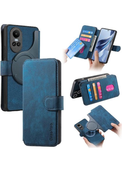 Oppo Oppo 10 5g Mıknatıs Koruyucu Malzeme Için Flip Case Retro Kart Standı (Yurt Dışından)