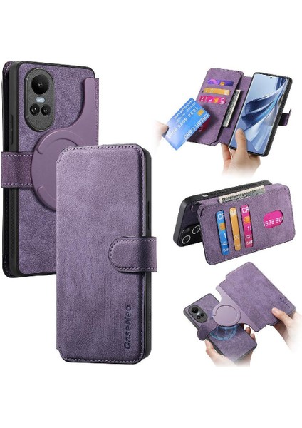 Oppo Oppo 10 5g Mıknatıs Koruyucu Malzeme Için Flip Case Retro Kart Standı (Yurt Dışından)