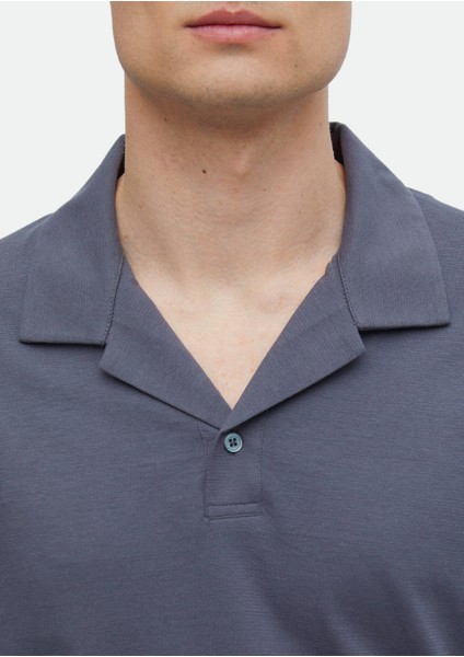 Koyu Gri Düz Polo Yaka %100 Pamuk T-Shirt fırsatları