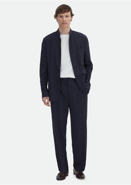 Lacivert Düz Casual Fit Yün Karışımlı Takım Elbise modelleri