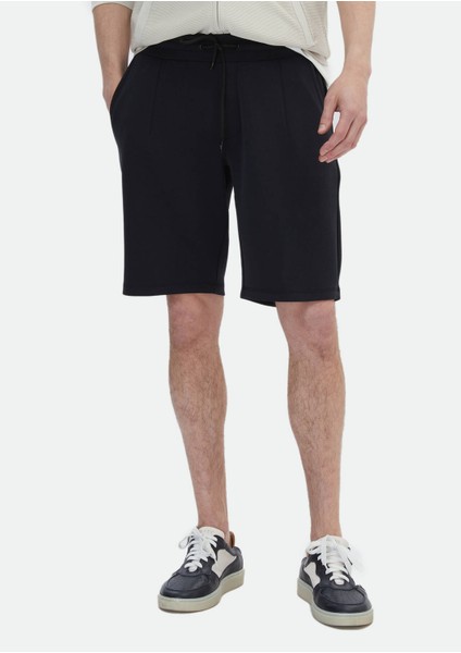 Siyah Düz Örme Jogging Fit Casual Bermuda fiyatları