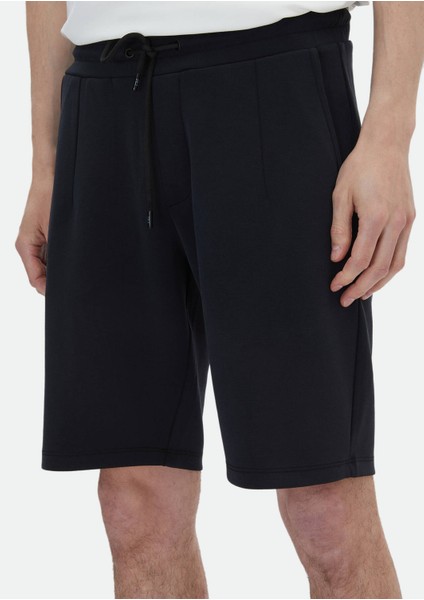 Siyah Düz Örme Jogging Fit Casual Bermuda fırsatları