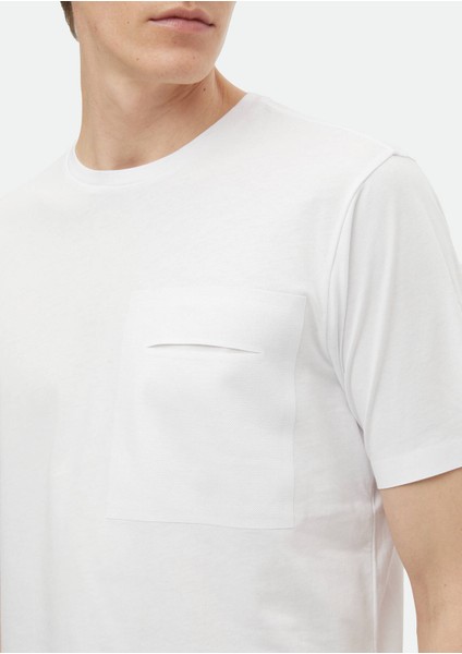 Beyaz Düz Bisiklet Yaka %100 Pamuk T-Shirt modelleri