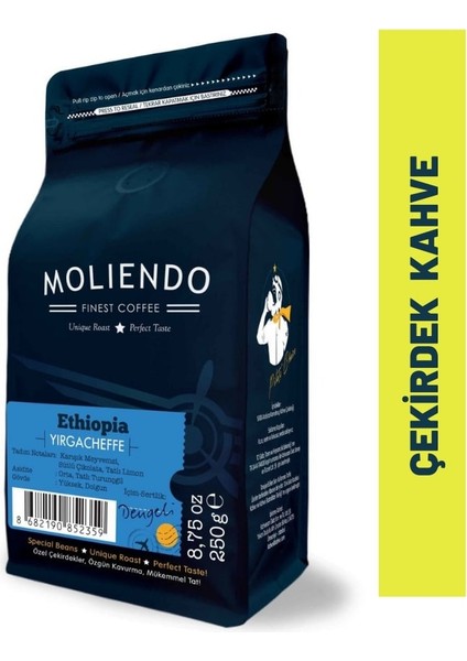 Moliendo Ethiopia Yirgacheffe Yöresel Kahve (Çekirdek Kahve) 250 g