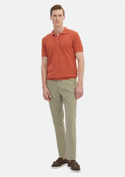 Turuncu Jakarlı Polo Yaka %100 Pamuk T-Shirt fiyatları