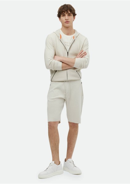 Bej Düz Örme Regular Fit Spor Bermuda fiyatları