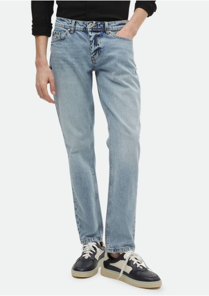 İndigo Düz Regular Fit Denim %100 Pamuk Pantolon fiyatları