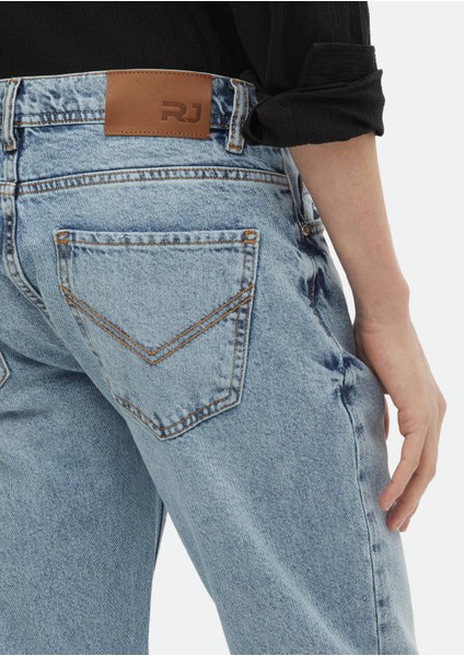 İndigo Düz Regular Fit Denim %100 Pamuk Pantolon indirimleri