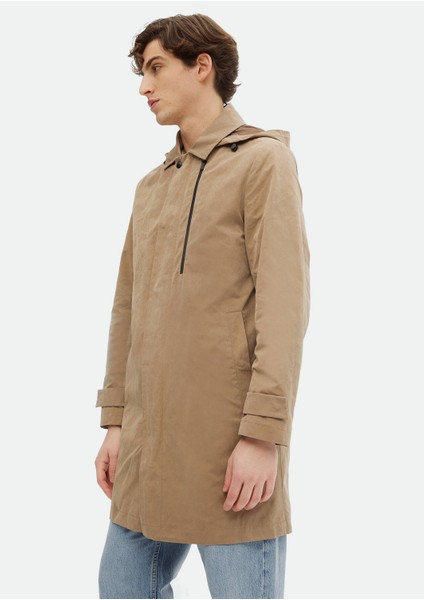 Deve Tüyü Regular Fit Gömlek Yaka Casual Dokuma Pardesü fırsatları