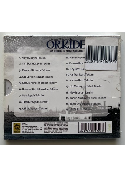 Orkide Saz Eserleri ve Semai Peşrevler CD (Jelatininde Sıfır Orjnal Dönem Baskı Cd)