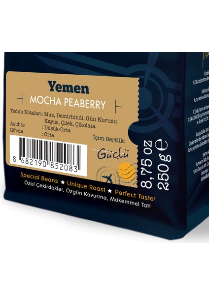 Moliendo Yemen Mocha Yöresel Kahve (Çekirdek Kahve) 250 g