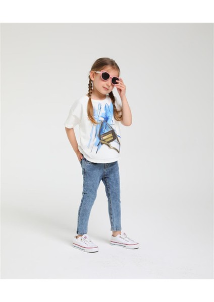 Kız Çocuk Çanta Baskılı Şık T-Shirt modelleri