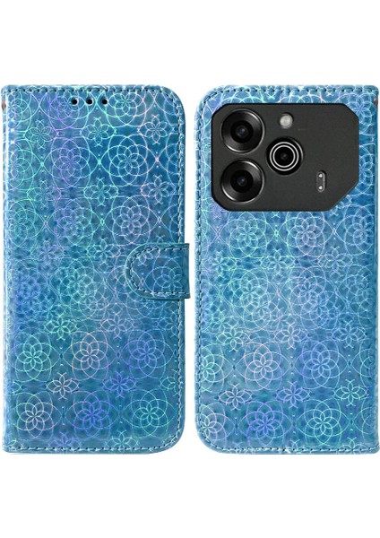 Tecno Pova 6 Pro 5g Için Flip Case Kart Yuvası Standı Tutucu Glitter Renkli (Yurt Dışından)