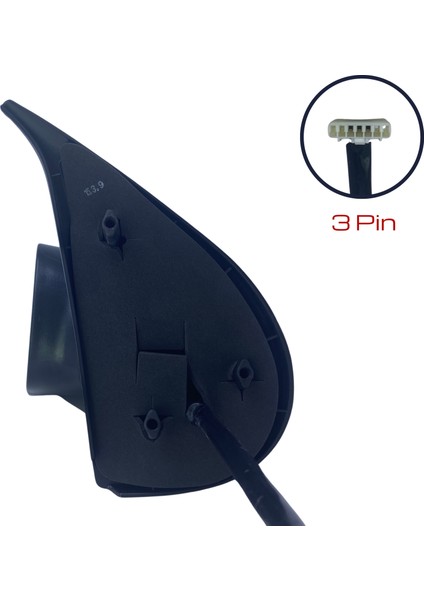 Dış Dikiz Aynası Fiat Punto 3 Kapı 1994-1999 Elektrikli, Manuel Katlanır, Siyah Kapak, 3 Pin indirimleri