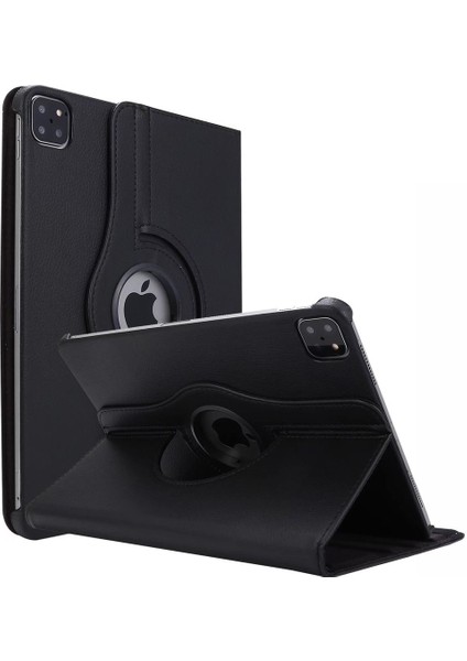 Ipad Pro 4. Nesil M2 2022 11 Inç Uyumlu 360° Dönebilen Uyku Modlu Standlı Pu Deri Kapaklı Kılıf