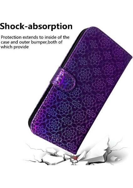 Tecno Pova 6 Pro 5g Için Flip Case Kart Yuvası Standı Tutucu Glitter Renkli (Yurt Dışından)