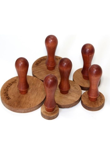 Kişiye Özel Ahşap Mühür Damga 7 cm Çap Yuvarlak Mad7