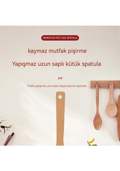 Yemek Pişirmek Için Mutfak Kaymaz Yapışmaz Ahşap Spatula (Yurt Dışından)