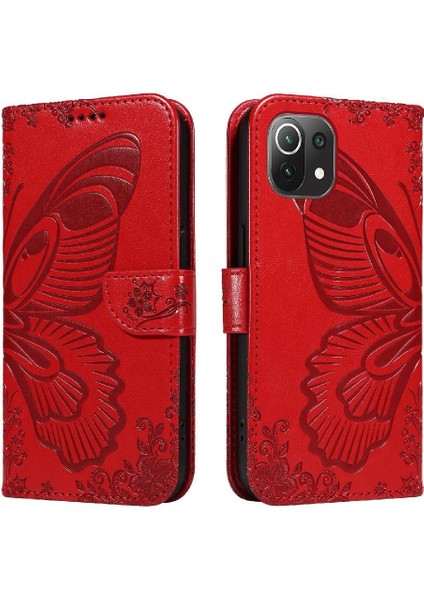 - 9117 Kredi Kartı Yuvası ile Xiaomi 11 Lite Ayrılabilir El Kayışı Için Flip Case (Yurt Dışından)
