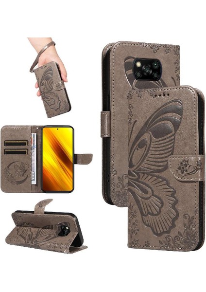 - 9117 Xiaomi Poco X3 Için Flip Case/x3 Pro/x3 Nfc Kart ile Ayrılabilir El Kayışı (Yurt Dışından)