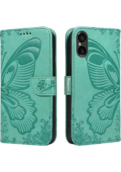 - 9117 Kredi Kartı Yuvası Yüksek Kaliteli Deri ile Sony Xperia 5 V Için Flip Case (Yurt Dışından)