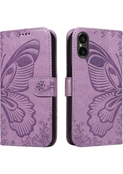 - 9117 Kredi Kartı Yuvası Yüksek Kaliteli Deri ile Sony Xperia 5 V Için Flip Case (Yurt Dışından)