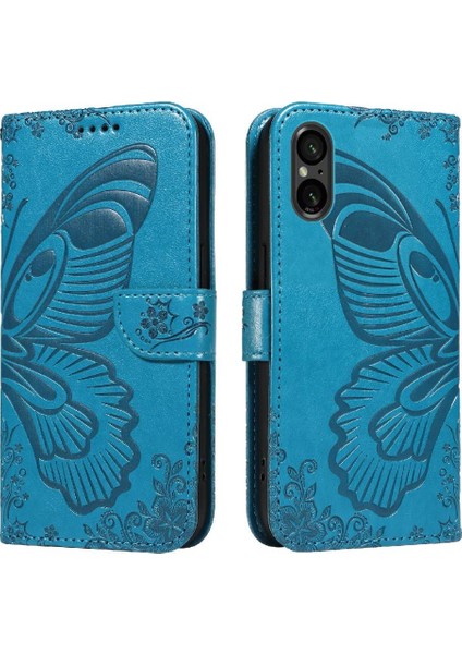 - 9117 Kredi Kartı Yuvası Yüksek Kaliteli Deri ile Sony Xperia 5 V Için Flip Case (Yurt Dışından)