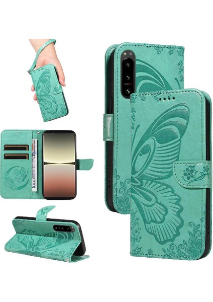 - 9117 Kredi Kartı Yuvası ile Sony Xperia 5 Iv Için Flip Case Yüksek Kalite Deri (Yurt Dışından)