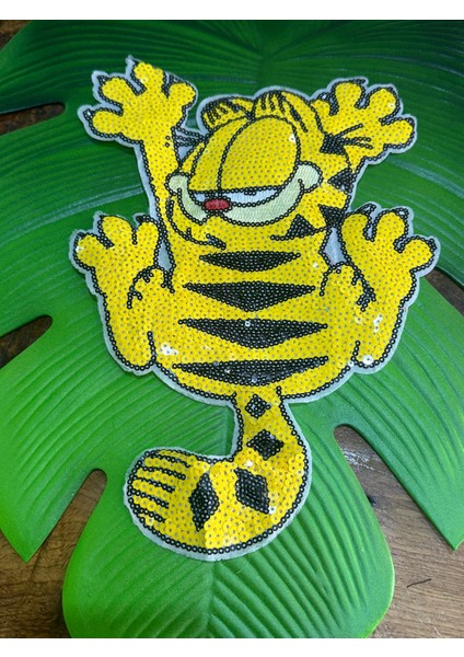 31X20 cm Pul Payetli Garfield Arma Dikiş Giyim Aplike fiyatları