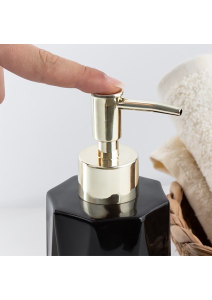 3205 Seramik Sıvı Sabunluk - Tezgah Üstü Banyo Mutfak Lavabo Sabunluğu - 250 cc