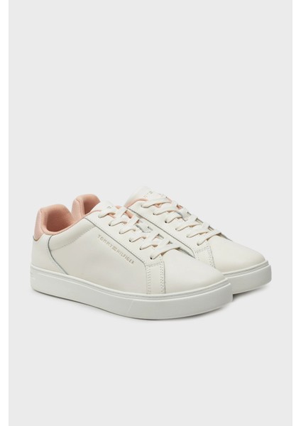 Logolu Deri Sneaker Ayakkabı Bayan Ayakkabı FW0FW08000 Tq6 fiyatları